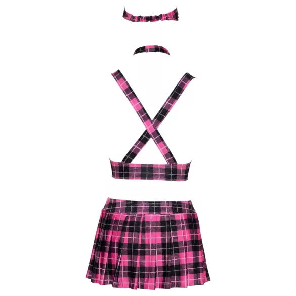 Cottelli - skolepige kostume sæt - ternet - pink - M