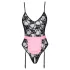 Cottelli - gennemsigtig stuepige kostume - sort/pink