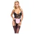 Cottelli - gennemsigtig stuepige kostume - sort/pink - M