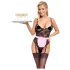 Cottelli - gennemsigtig stuepige kostume - sort/pink - M