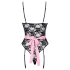 Cottelli - gennemsigtig stuepige kostume - sort/pink - M