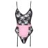 Cottelli - Gennemsigtig Stuepige Kostume (Sort-Pink) - L