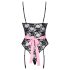 Cottelli - Gennemsigtig Stuepige Kostume (Sort-Pink) - L