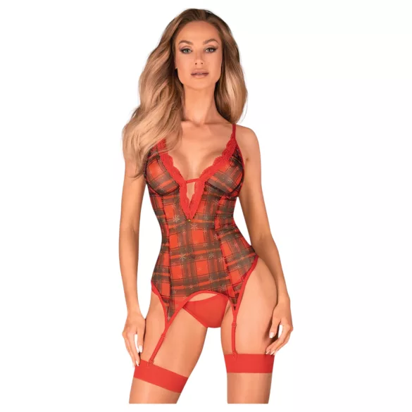 Obsessive Jollymore - julelingerie sæt - XL/XXL