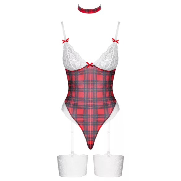 Cottelli - bodysæt - ternet design - rød