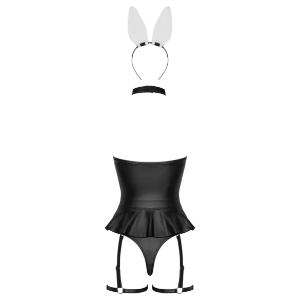 Cottelli - sexet kaninkostume - sort - 3 dele