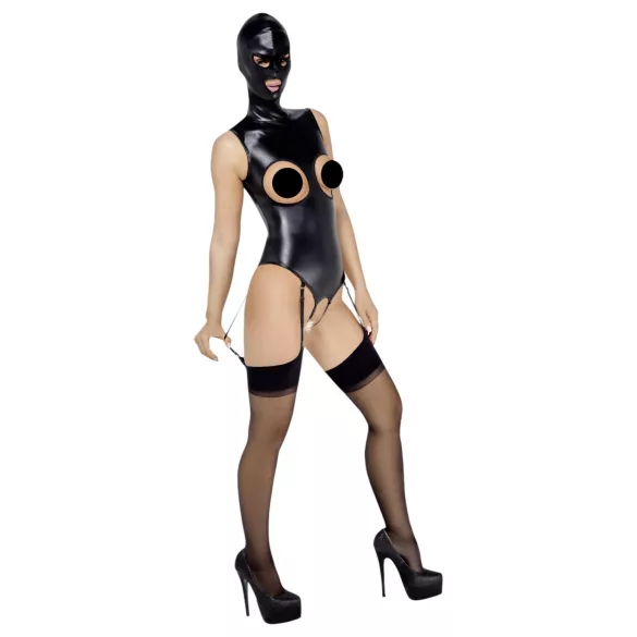 Bad Kitty - åben body og sugemaske - sort - L