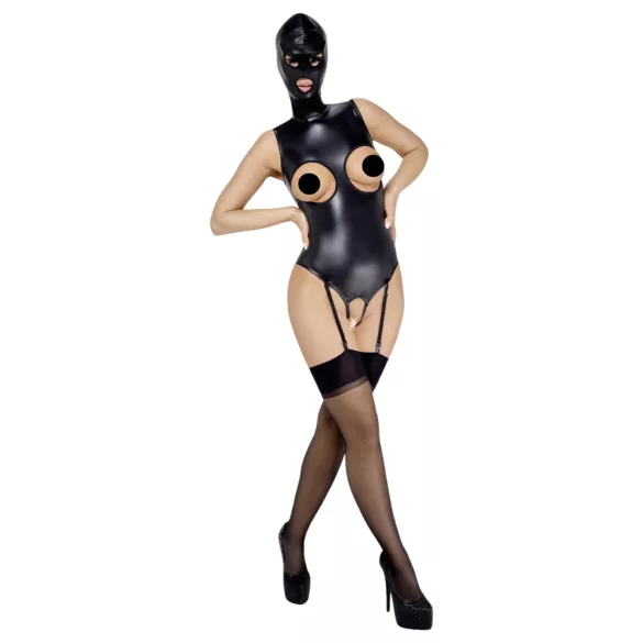 Bad Kitty - åben body og sugemaske - sort - L