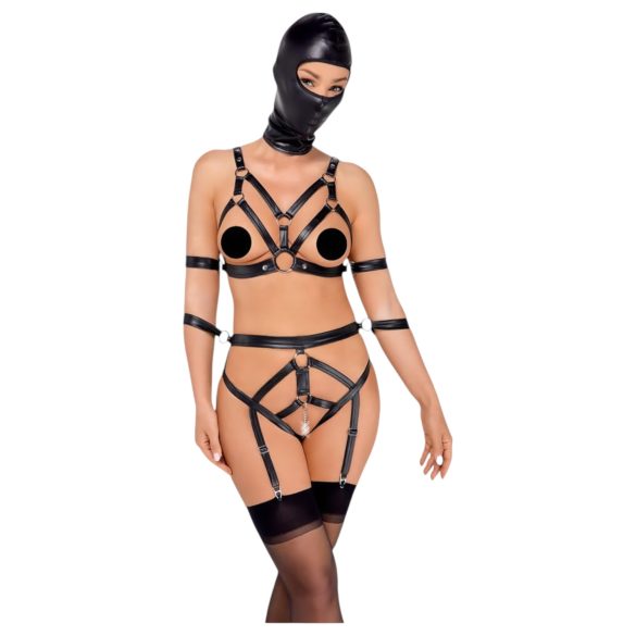 Bad Kitty - sort kropssele sæt med maske - S