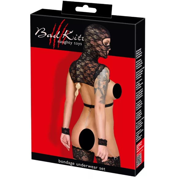 Bad Kitty - blonde BDSM-sæt (sort)
