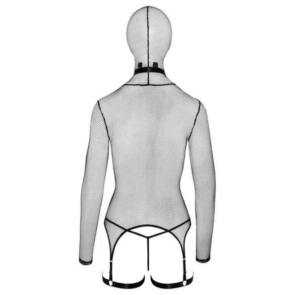 Bad Kitty - BDSM gennemsigtig net sæt med pisk (sort) - M