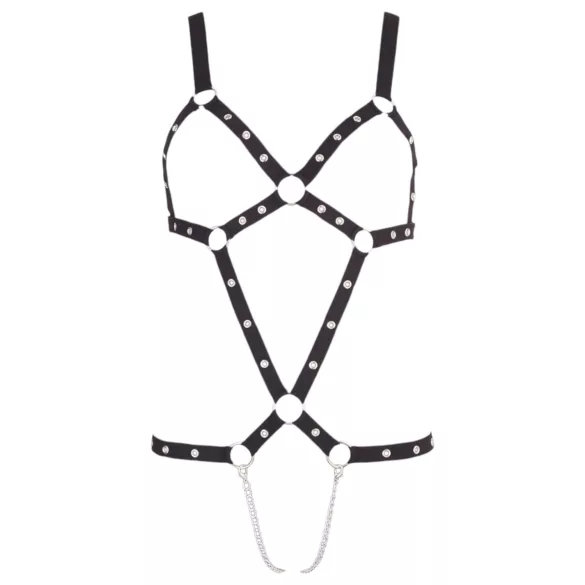 Bad Kitty - bondagebody med nitter - sort (S-L)