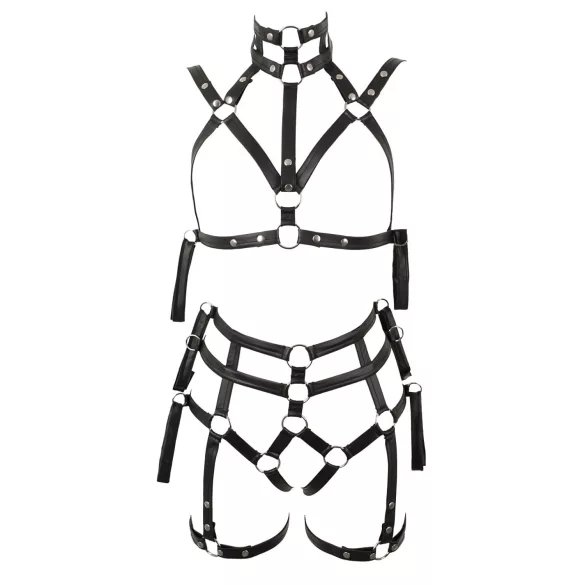 Bad Kitty - bondage kropssele & bh-sæt (sort) - L/XL