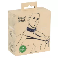   Vegan Fetish - halsbånd med nitter og line - vegansk læder - sort
