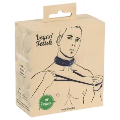   Vegan Fetish - halsbånd med nitter og line - vegansk læder - sort