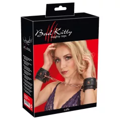 Bad Kitty - håndjern med kæde - sort/rosegold