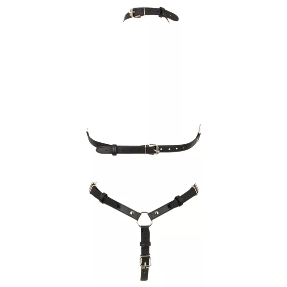Bad Kitty - åben bh-body med stropper (sort) - S-L