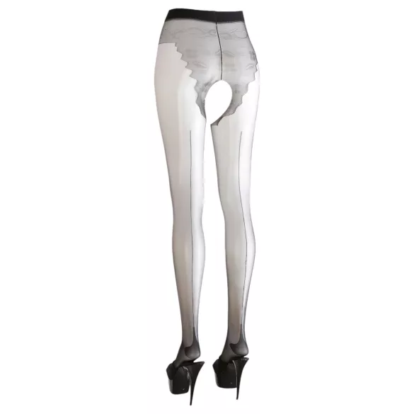 Cottelli - sexstrømper - stribet - sort/hvid - 2/M