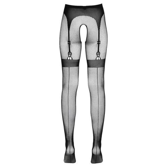 Cottelli Legwear - selvsiddende strømper med åbning - sort (S-L)