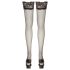 Cottelli - lårhøje strømper med bred blondedetalje (sort) - 8