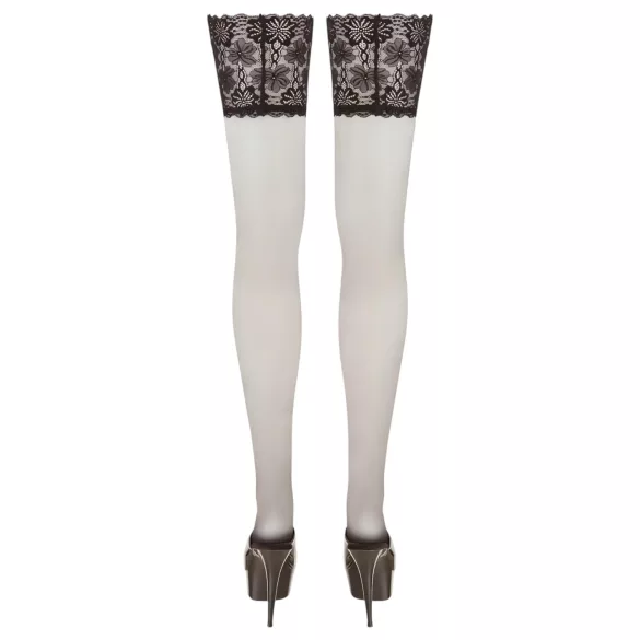 Cottelli - strømpebånd - bred blonde 15cm - sort - 3