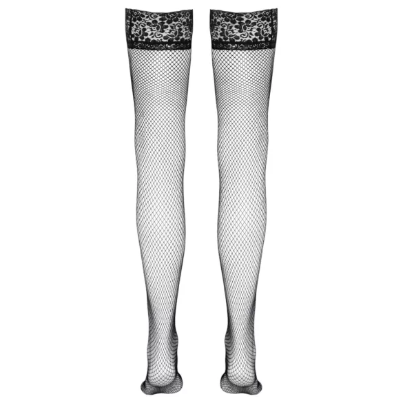 Cottelli - netstrømper med bred blondekant - sort - 3