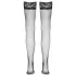 Cottelli - netstrømper med bred blondekant - sort - 4