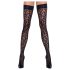 Cottelli Legwear - selvsiddende strømper - leopardmønster - sort