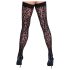 Cottelli Legwear - selvsiddende strømper - leopardmønster - sort
