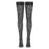 Cottelli Legwear - selvsiddende strømper - leopardmønster - sort