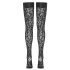 Cottelli Legwear - selvsiddende strømper - leopardmønster - sort