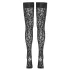 Cottelli Legwear - selvsiddende strømper - leopardmønster - sort - 5
