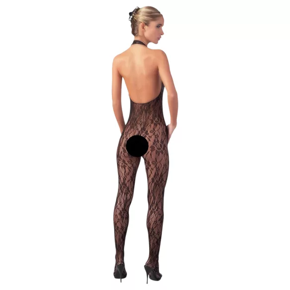 NO:XQSE - blonde catsuit - perledetaljer - sort