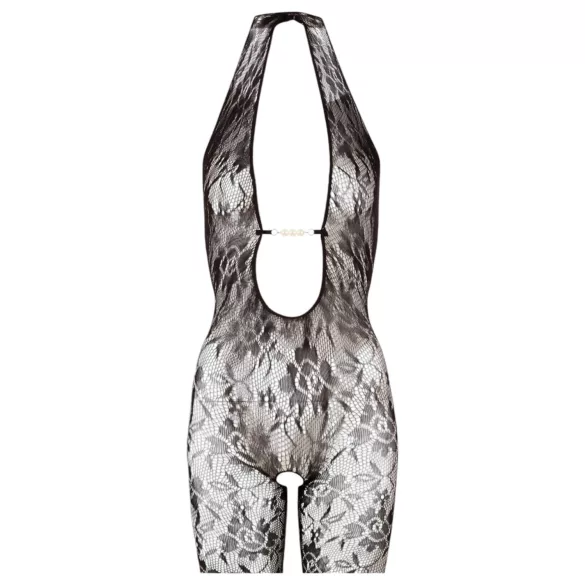NO:XQSE - blonde catsuit - perledetaljer - sort