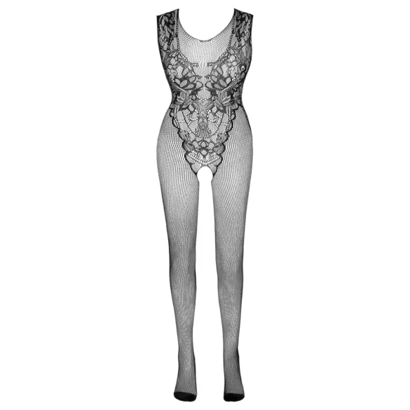 NO:XQSE - ærmeløs, åben sort net catsuit (S-L)
