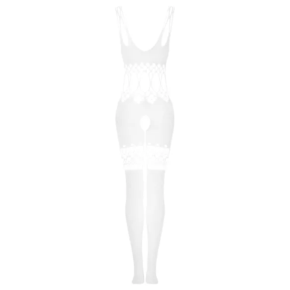 Obsessive G330 - gennemsigtig, mønstret heldragt (hvid) - XL/2XL