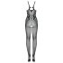 Obsessive G335 - gennemsigtig åbencrotch bodystocking - sort - S-L