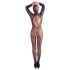 Cottelli Fantasy - åbent net catsuit med maske (sort) - S-L