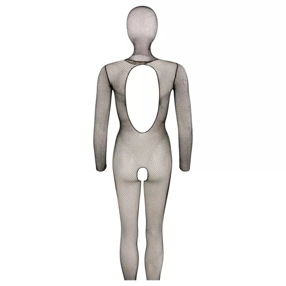 Cottelli Fantasy - åbent net catsuit med maske (sort) - S-L