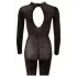 Cottelli - gennemsigtig catsuit med åben skridt (sort) - S/M