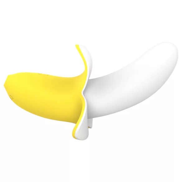 Lonely - vibrator med batteri - vandtæt bananform - silikone gul/hvid