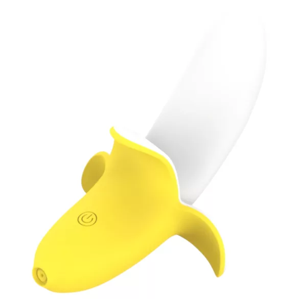 Lonely - vibrator med batteri - vandtæt bananform - silikone gul/hvid