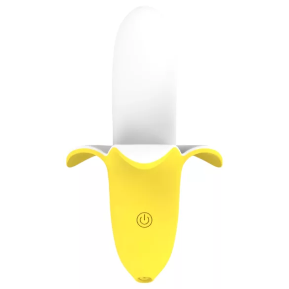 Lonely - vibrator med batteri - vandtæt bananform - silikone gul/hvid