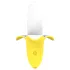 Lonely - vibrator med batteri - vandtæt bananform - silikone gul/hvid