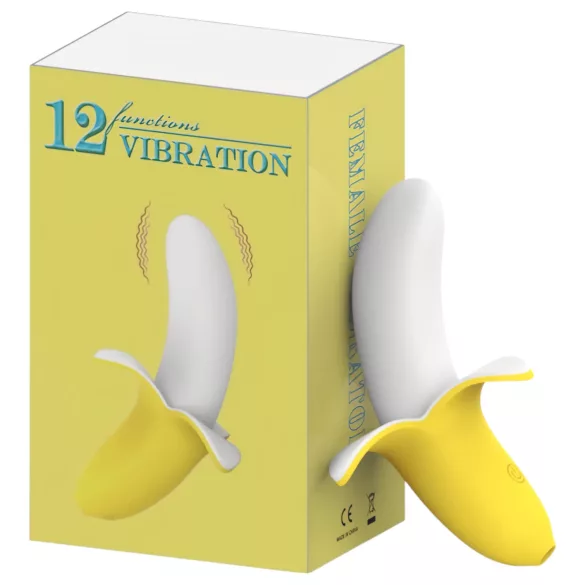 Lonely - vibrator med batteri - vandtæt bananform - silikone gul/hvid