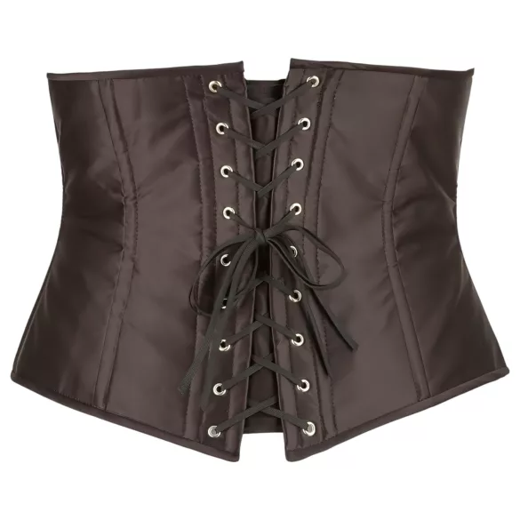 Cottelli Plus Size - corset til kvinder - satin - sort