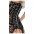 Noir - lingerioverdel med strømpeholder - leopardmønster - sort