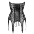 Noir - lingerioverdel med strømpeholder - leopardmønster - sort