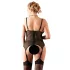 Cottelli - plus size dametop - blomsterdesign - sort - XXL