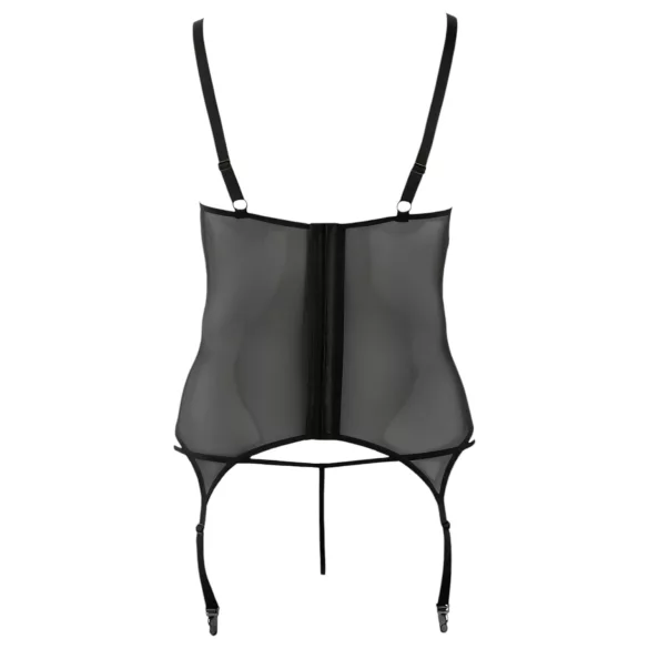 Cottelli - plus size dametop - blomsterdesign - sort - XXL
